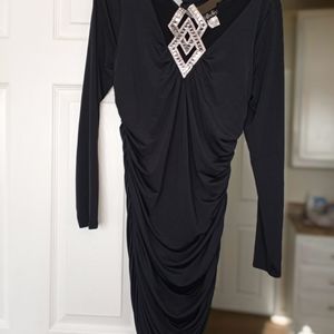 Black Party Dress with Crystal embellishment